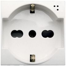 Presa Schuko bipasso 2P+T 10/16A illuminabile Bianco S44 Ave Whitek 446090/15TS