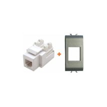 Presa Telefonica Da Incasso Rj11 Compatibile Gewiss Chorus Titanio