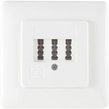 Presa telefonica da incasso Bianco puro RAL 9010 – 2x TAE NF/F per telefono + 1x prolunga – Shiverpeaks