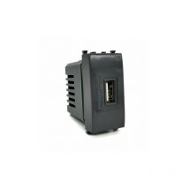 Presa usb Singola 2A vimar Plana nera - Compatibile