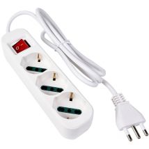 Partenopea Utensili - Presa tripla bipasso Schuko 2P/T 10/16A con 3 prese 10/16A e spina 16A 2P/T