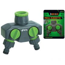 Presa Rubinetto 2 vie da 3/4" per giardinaggio Iris Brixo