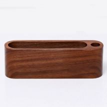 Support de carte de visite en bois boîte de rangement support de rangement de bureau accessoires de bureau (noyer noir)