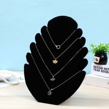 Présentoir de colliers en velours, présentoir de bijoux en velours pour bracelets, colliers, rangement de bijoux suspendus(Planche à flammes en