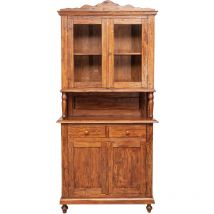 Biscottini - Présentoir en bois massif de tilleul finition noyer L107xPR43xH238 cm
