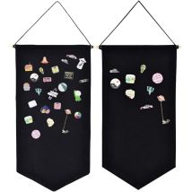 Présentoir mural en toile pour bijoux et broches (noir,2PCS )