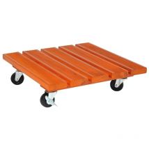 Supporto Pentola Con Ruota Quadrata In Legno, H.10 x L.40 Cm Centrale Brico