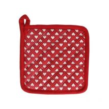 Presine rembourrée matelassée en coton rouge 18x18 cm