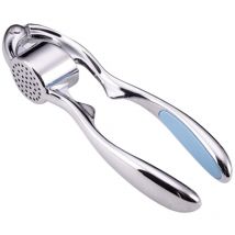 Presse-ail manuel en alliage de zinc en forme d'arc, broyeur d'ail, hachoir, outils de cuisine (bleu)