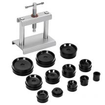 Presse de montre pour réparation de montre, outil d'insertion, outil de réparation de boîtier avec 12 matrices, pour le fermoir du boîtier de montre