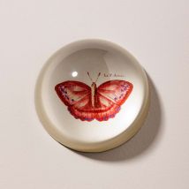 Presse papier papillion rouge verre 4x8x8cm