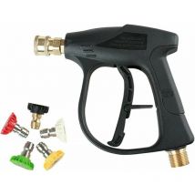 Pressure Washer Spray Gun with 5 Colors Nozzles for Car Cleaning. (M22 Fitting 5 Nozzle Tips 4000 Psi)