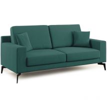 Prestige modernes Sofa aus abwaschbarer Mikrofaser T11 146 cm petrol