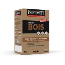 Enduit de Rebouchage Bois PRESTONETT REPARATION BOIS en Poudre en Boîte 1 KG pour Intérieur et Extérieur