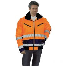 Blouson aviateur de signalisation Taille xxl 62/64 orange/marine 100 % pes - orange/marine