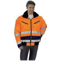Blouson aviateur de signalisation Taille xxxl 66/68 orange/marine 100 % pes - orange/marine