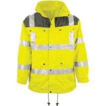 Asatex Prevent Warnschutzparka heraustrennbares Steppfutter 3150 Gr. 3XL neongelb/grau