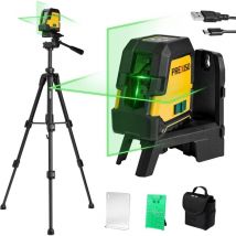 Prexiso - Niveau Laser 360° Autonivelant avec Trépied, Horizontal/Croix/Vertical Niveau Laser Vert, Rechargeable, Distance de Travail 30 m, pour