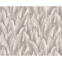 Edem - Präge Tapete 420ST24 heißgeprägte Vliestapete leicht strukturiert mit floralen Ornamenten glitzernd grau beige-grau silber creme-weiß 10,65 m2