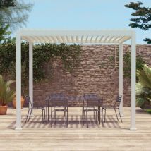 Sweeek - Pérgola bioclimática 3x3m de aluminio, Triomphe V2 - 3x3m, Blanco, 301x301x250 cm