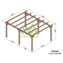 Pérgola de Madera Laminada Linares (Maderland) - Gardeneas - 500 x 400 cm