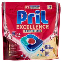 Pril – Capsule 5 in 1 per lavastoviglie – 16pz – Detergente, Brillantante, Sale, Protezione vetro e acciaio, Anti-odore