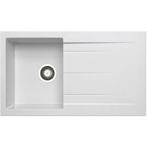 Prima - Granite Composite 1.0 Bowl Inset Kitchen Sink with Waste 860mm l x 500mm w - White