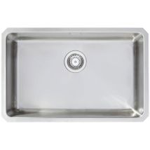 Prima - R25 1.0 Bowl Undermount Extra Large Kitchen Sink with Waste Kit 700mm l x 450mm w - Stainless Steel