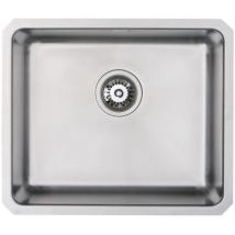 Prima - R25 1.0 Bowl Undermount Large Kitchen Sink with Waste Kit 530mm l x 450mm w - Stainless Steel