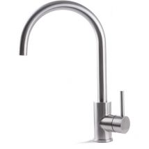 Prima - Tiber Single Lever Round Kitchen Sink Mixer Tap - Stainless Steel