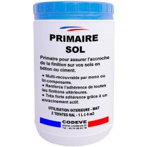 Primaire Sol - 1 l - Codeve Bois - ral 9010 - Blanc pur - Pour L'adhérence De La Finition Sur Votre Sol En Béton Ou Ciment.