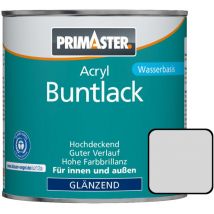 Primaster - Acryl Buntlack 750ml Lichtgrau Glänzend Wetterbeständig Holz & Metall