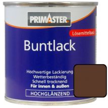 Buntlack 125ml Nussbraun Hochglänzend Wetterbeständig Holz & Metall - Primaster