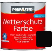 Primaster - Wetterschutzfarbe 750 ml 10 m² schwarz für Außen wasserbasierend