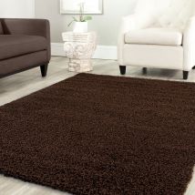 Teppich Home - Shaggy Teppich Farbe Hochflor Langflor Teppiche Modern Uni Farben ,Braun, 120x170 cm