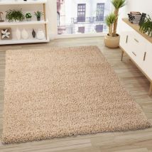 Vimoda - Prime Shaggy Hochflor Teppich Einfarbig Beige - PE1000