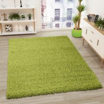 Prime Shaggy Hochflor Teppich Einfarbig Grün - PE1000