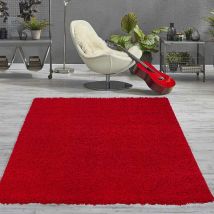 Vimoda - Prime Shaggy Hochflor Teppich Einfarbig Rot - PE1000