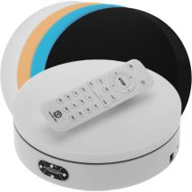 PrimeMatik - 20cm electric swivel base in white with remote control and 24 functions