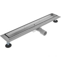 Primematik - Caniveau de drainage de douche 90x7 cm en acier inoxydable pour carrelage