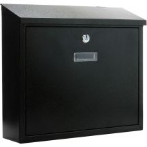 Cassetta delle lettere casella postale e posta metallico di colore nero da parete 350x90x320mm - Primematik