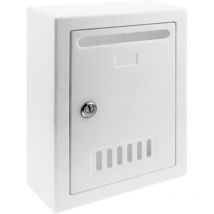 Cassetta delle lettere in plastica. Casella postale e posta di colore bianco da parete 205x80x273mm - Primematik
