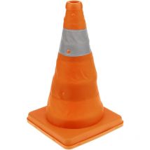 Primematik - Cône de signalisation avec réflecteur et balise repliable de 32 cm