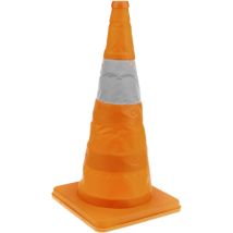 Primematik - Cône de signalisation avec réflecteur et balise repliable de 50 cm