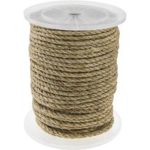 PrimeMatik - Cuerda retorcida de sisal 3 hebras 100 m x 10 mm natural