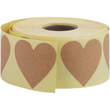 Primematik - Etiqueta adhesiva de tipo corazón de 38 mm de color marrón