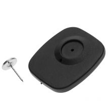 Primematik - tiquette antivol compatible eas rf 8,2 MHz 47 x 42 mm noir avec goupille
