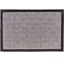 Primematik - Felpudo rectangular de polipropileno liso gris oscuro 60x40cm