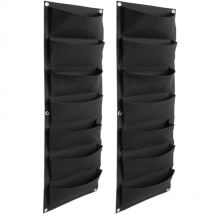 Giardino verticale per pareti in feltro per la crescita delle piante 30x100 cm con 7 tasche 2-pack - Primematik