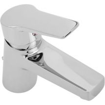 Grifo monomando cromado con cartucho cerámico para lavabo con funciones de agua fría y caliente - Primematik